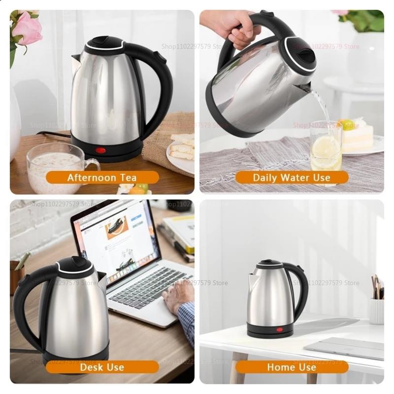 304 Stainless Steel Electric Kettle Portable 2L Coffee Pot Electric Water Heater Teapot 1500W Automatic Power Off Kettle Home