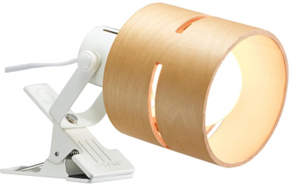 Yazawa Corporation Wood Sade Clip Light Bulb Sold Separately Base E26 Natural CLX60X01NA