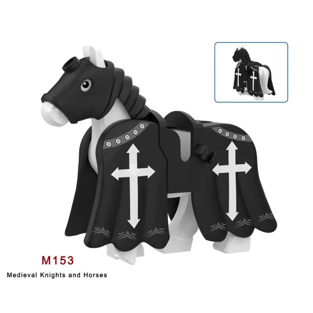 Военные Средневековые Строительные Блоки Фигурки Солдат Рыцарская Экипировка Аксессуары для Животных Маунт Броня Боевой Конь Мини Кирпичики MOC