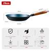 Flat Frying Pan Chinese Traditional Iron Pan with Wooden Handle Non-coated Woks Non-stick Cooking Pot for Gas and Induction