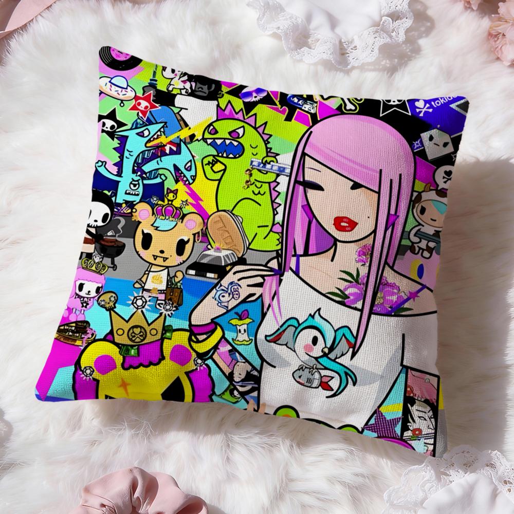 Горячая аниме-подушка Tokidoki Чехол для подушки Премиум-комфорт Двусторонний чехол для подушки - Дизайн "Два в одном" для любой комнаты и салона автомобиля