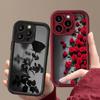Красная Роза Цветок Силиконовый Мягкий Чехол Для Телефона Для iPhone 17 16 15 14 13 12 11 Pro Plus Max 17 Air 16E X XR XS Ударопрочный Задний Чехол