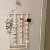 Wall-Mounted Hair Accessories Organizer Macrame Canvas Hanger with Multiple Hooks for Bows, Scrunchies & Clips Storage Display Rack, Hair Accessories