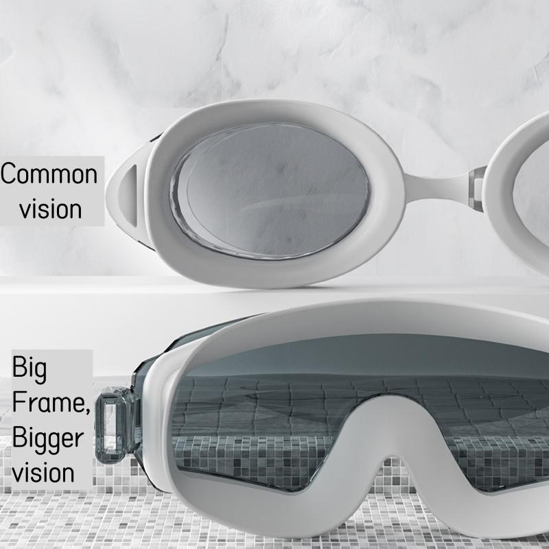 Новые стильные плавательные очки с большой оправой и защитой от ультрафиолета, водонепроницаемые очки для плавания HD Vision для взрослых мужчин и женщин
