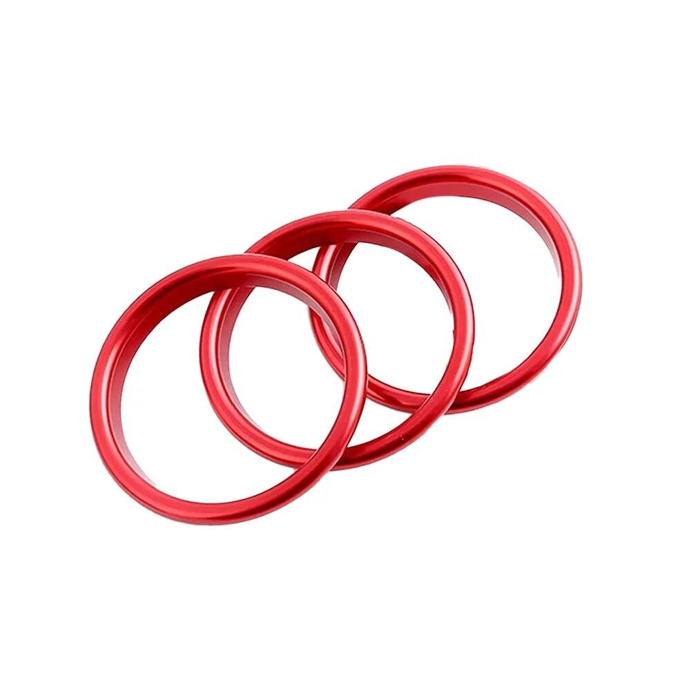 3Pcs/Set Car AC Air Outlet Conditioning Vent Decoration Central Inner Cover Ring Trim For Mazda MX5 Mazda 2 CX3 MX-5 RF ND