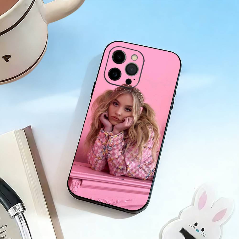 Чехол для телефона S-Sydney S-Sweeney для iPhone 17,16,15,14,13,12,11 Plus,Pro Max,XS, Мягкий силиконовый черный чехол