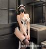 Sexy lingerie suspender lace seduction sex maid lace up naughty maid role uniform lingerie