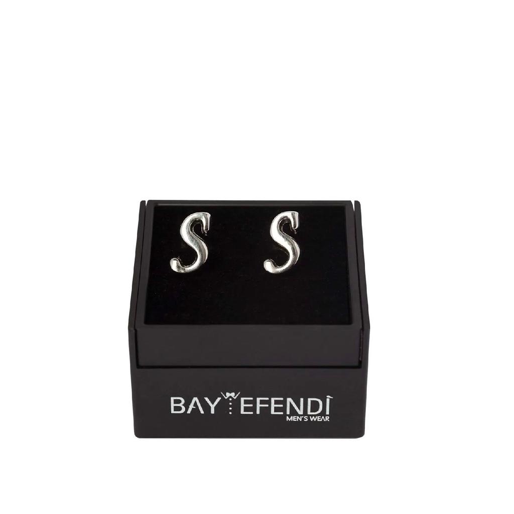 Персонализированная запонка серебряного цвета с буквой А