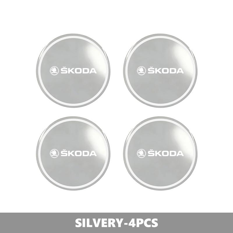 PBMN1 For Skoda 4PCS 56mm Car Wheel Tire Hub Center Sticker Badge Accessories Octavia A5 A7 RS Fabia Superb Rapid Karoq