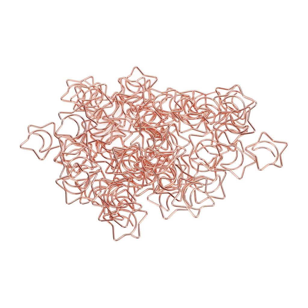 50Pcs Pentagram Paperclips Electroplating Process Fadeless Cute Shaped Mini Gold Paper Clips Fo