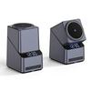 4in1 Electric Rotating Magnetic 15W Wireless Charger Time Display Touch Rotation for iPhone Watch AirPods Ideal Charging Stand