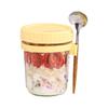 Glass Overnight Oats Jars 350ml Yogurt Jar Portable Sealed Jar  For Cereal Yogurt Milk Fruit Salad