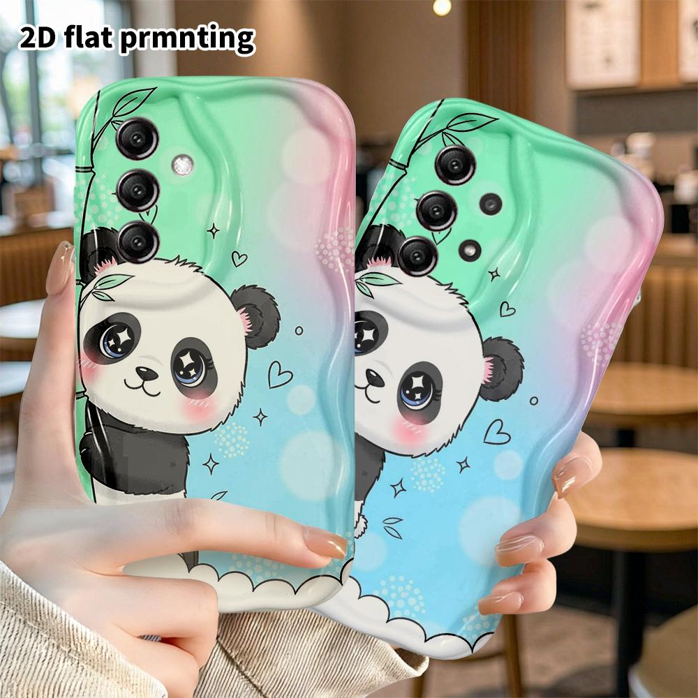 Phone Case: 2D Flat Samsung Galaxy A34 A35 S20 S22 S21 FE Plus Ultra Protective Case, Big-Eyed Cute Panda, Christmas and Halloween Gifts