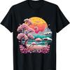 Эстетичная розовая футболка в стиле Vaporwave с японской сакурой(3)