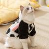 Милая одежда для трансформации кошки-коровы, которую можно буксировать, осенне-зимние теплые двуногие комбинезоны, одежда для питомцев-щенков, плюшевых мишек и кошек