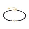 Bracelet - Isrha - Argent 925 - Perle blanche - finition or jaune 18K - 16 cm + 3 cm d'extension