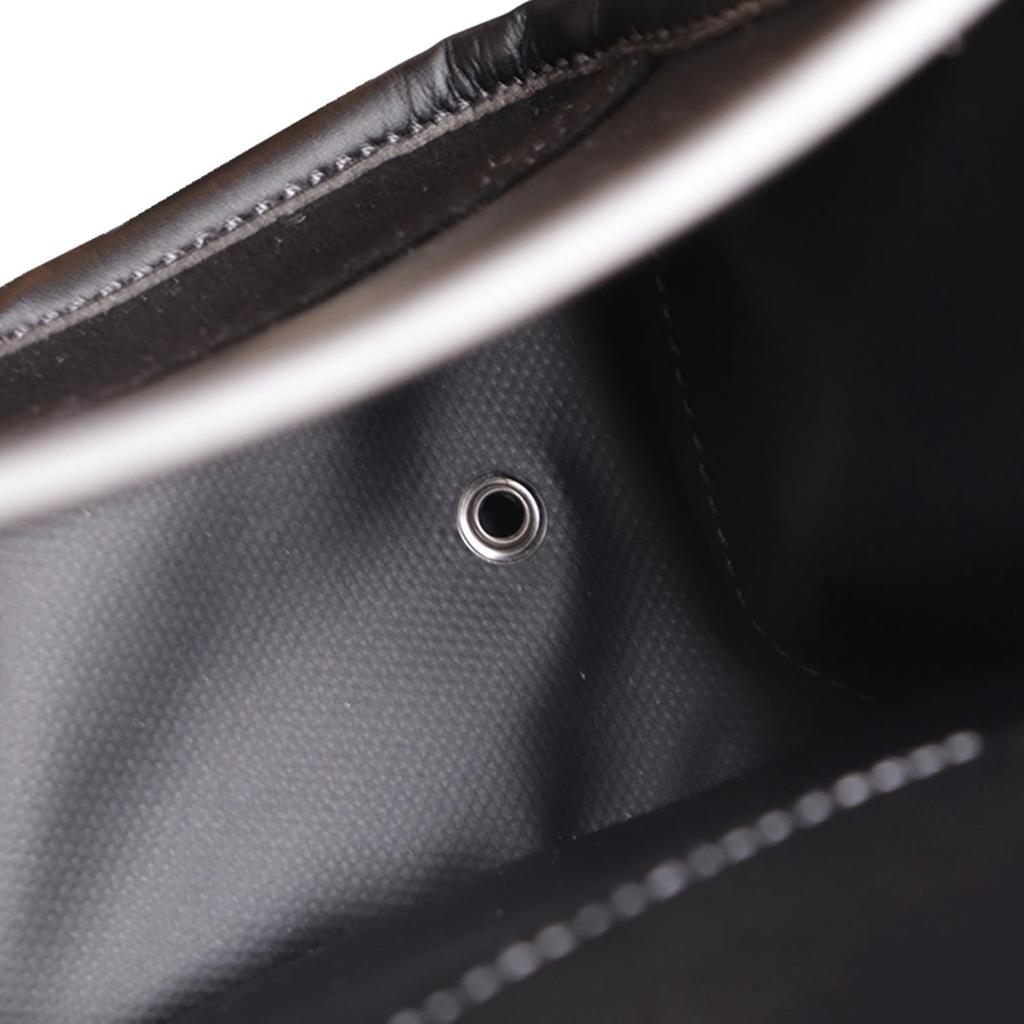 Fujiya Architectural Thin Waist Bag 3 Tiers Black Gold LIGHT PU LEATHER SERIES AB-43BG