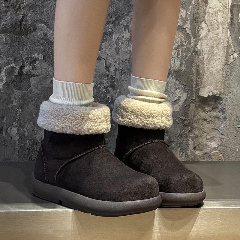 Популярные бархатные и велюровые зимние ботинки для мужчин и женщин 2025 осень и зима новая хлопковая обувь теплая и универсальная трендовая обувь 22715-V