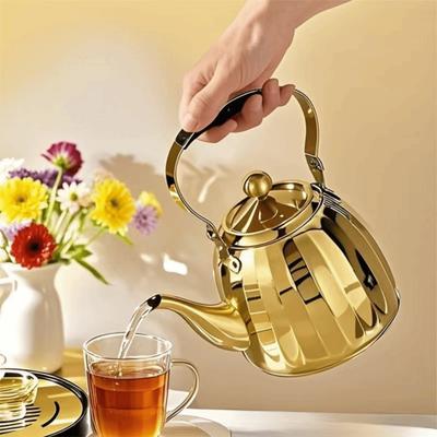 Чайник из нержавеющей стали для ресторана, со съемным заварником, для кипячения воды, чайник для воды, для плиты