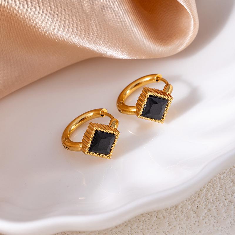 Высококачественные серьги-звезды из нержавеющей стали с винтажными изумрудами и цирконами