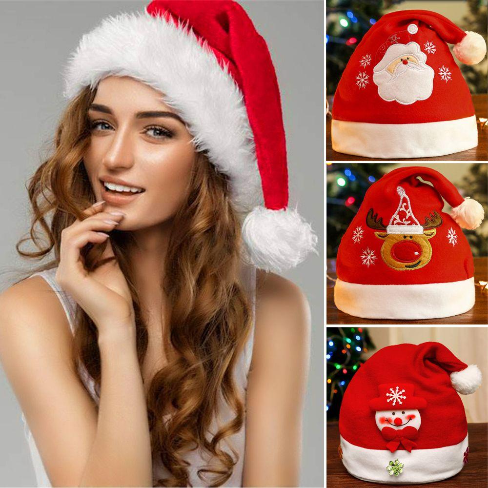 For Adult Children Classic Lovely Plush Festival Supplies Christmas Hat Santa Claus Cap