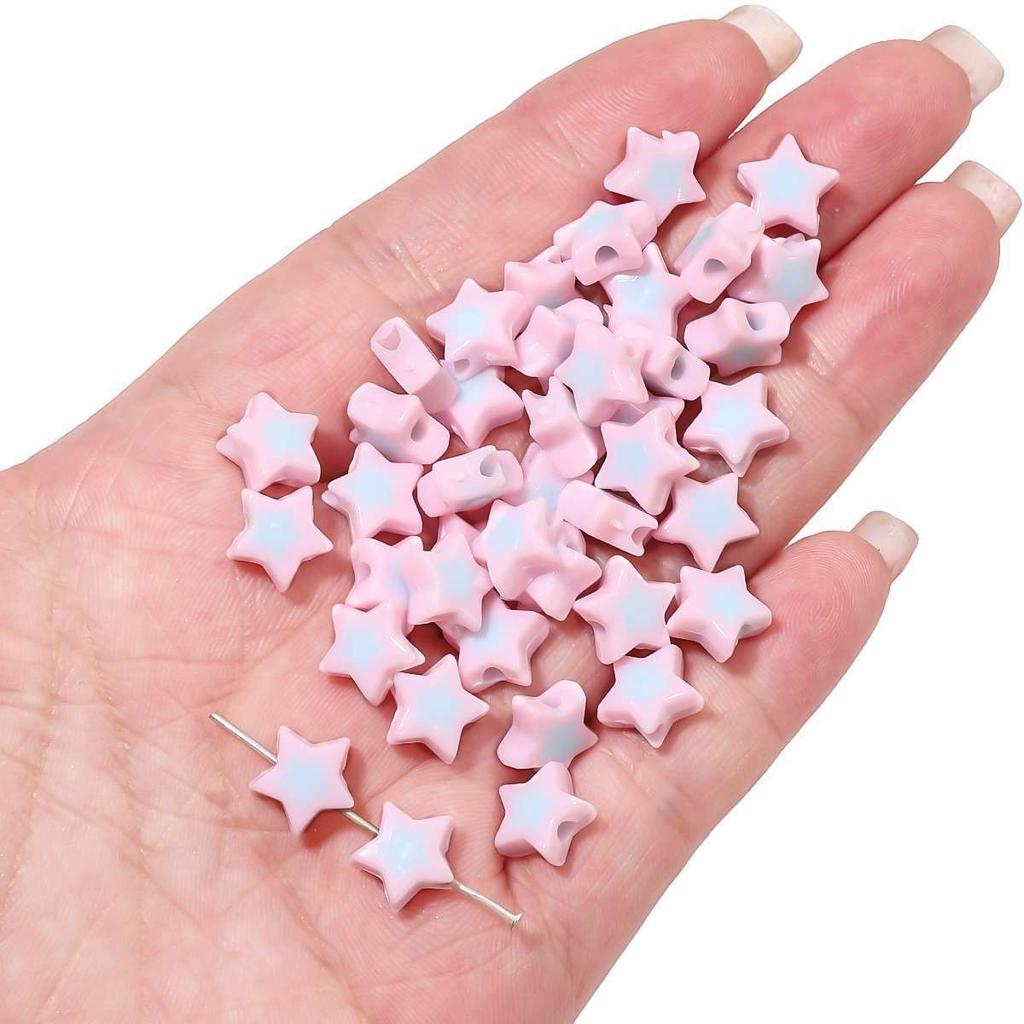 Бусины для браслетов ручной работы Акриловые двухцветные бусины Пентаграмма Бусины россыпью Бусины ручной работы Ожерелье из бисера своими руками Ювелирные изделия Аксессуары