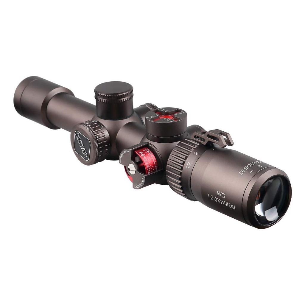 DISCOVERY WG 1.2-6X24IRAI Illuminated Short Scope (with LevelAngle Indicator), Black, 20mm Rail, Variable Magnification