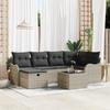 7-piece Garden Sofa Set with Light Grey Cushions Poly Rattan 3360323