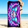 1Pc Butterfly Dreams Neon Beach Towel, Quick Dry, Multi-Use for Beach Pool Gym Yoga Home Travel, Christmas, Halloween, Xmas Gift Em92857