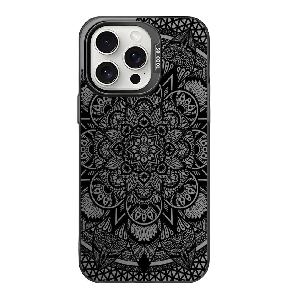 Цветочный чехол с узором Мандала Тотем для iPhone 16 11 12 13 14 15 Pro Max XR 8 Plus, устойчивый к царапинам, двухслойный, из твердого пластика IMD