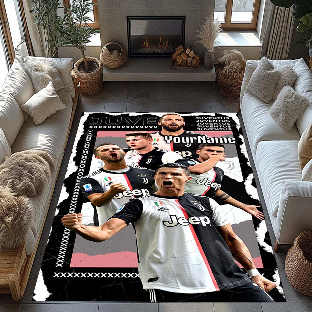 Juventus Customize Text Floor Mat Design for Dining Room Foyer Decorate room Hallway Antislip Carpet Anime Office Decor Wedding Party Gift