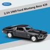 Welly 1/24 Ford Mustang 1969 Boss 429 Сплав Модель спортивного автомобиля Литые Металлическая игрушка Модель гоночного автомобиля Симуляция Детский подарок Украшение