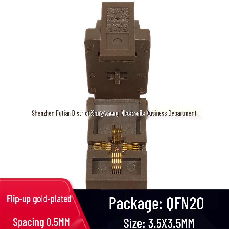 QFN20 3.5x3.5mm Gold-Plated Aging Test Socket for 20L DFN Chip Burn-in