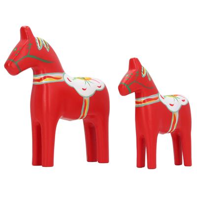 1 пара шведских лошадок Dala Horse Decor деревянная традиционная расписная далекарлийская статуэтка лошади Главная