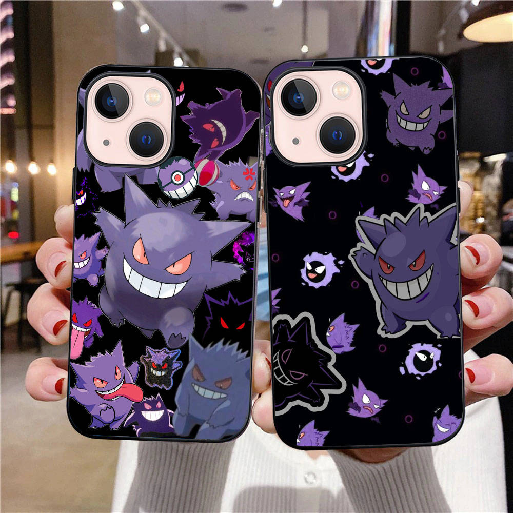 Чехол B-75 Pokemon Gengar Black для Samsung S24 S23 S22 S21 S20 FE S10 Lite Ultra S7 S8 S9 Plus A05S A11 A12 A13 A15 A22 A24 A25 A32 A52 A71 5G