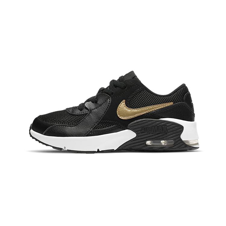 Nike Air Max Excee Повседневные износостойкие низкие детские lifestyle кроссовки Черно-золотые для детей от 3 до 7 лет CD6892-006