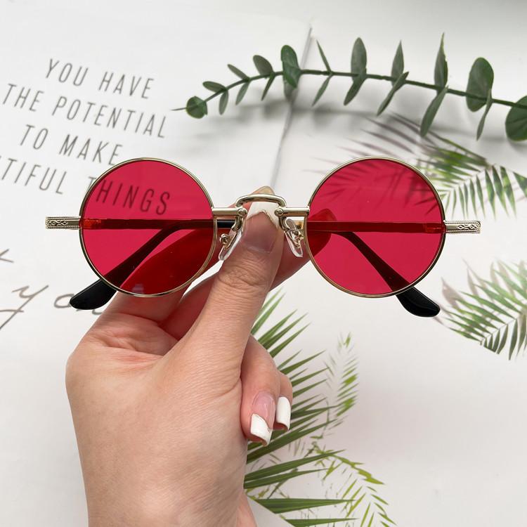 Ретро-очки в стиле хип-хоп, маленькая круглая оправа, уличные мини-очки, забавные солнцезащитные очки, маленькие очки Prince