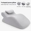 Wedge Prone Pillow Memory Foam Leg Wedge Ergonomic Back Neck Pain Relief Support Cushion with Removable Cover for Sitting Up Lying Reading