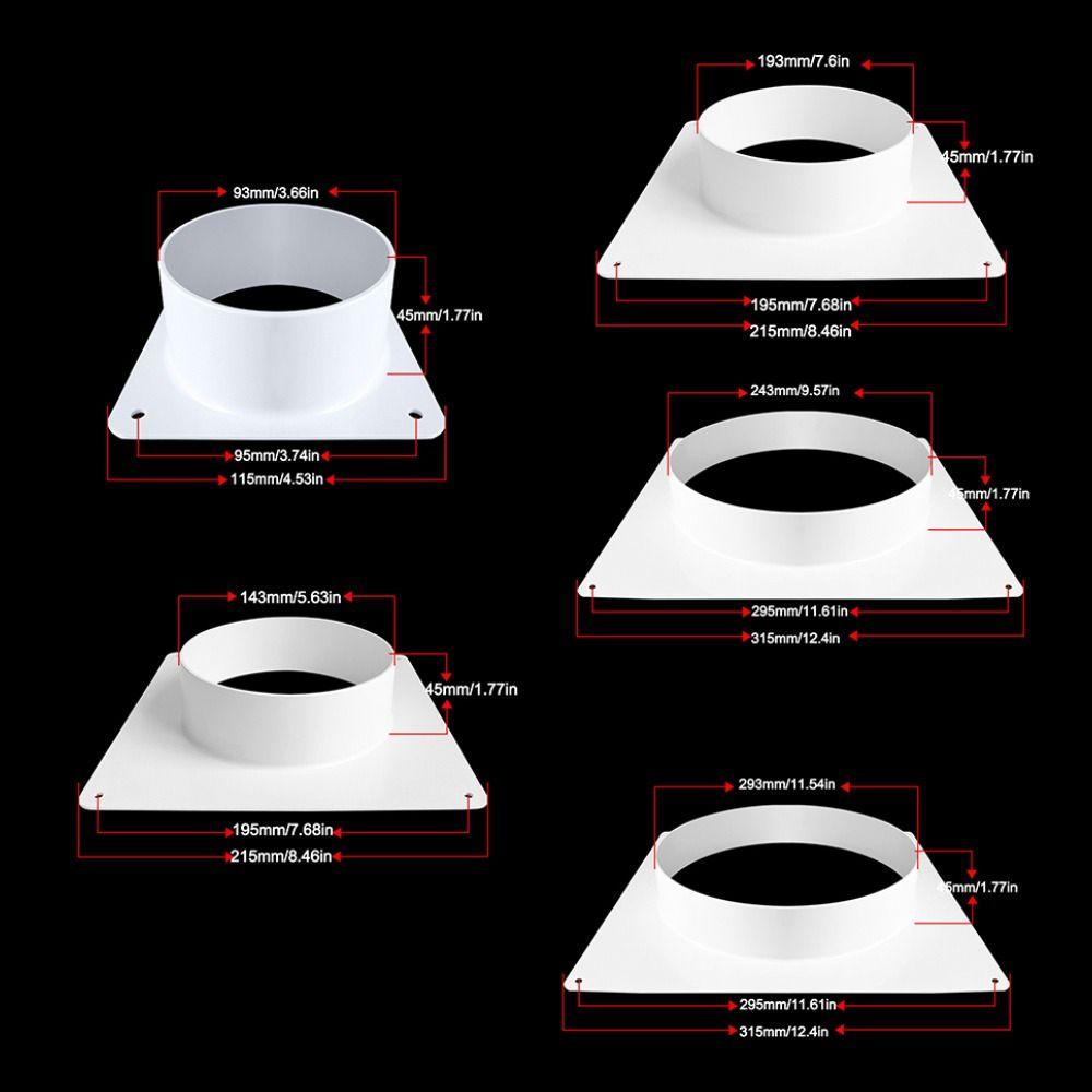 Plastic Vent Pipe Adapter Flange Connector Air Vent Duct Connector Flange Exhaust Air System