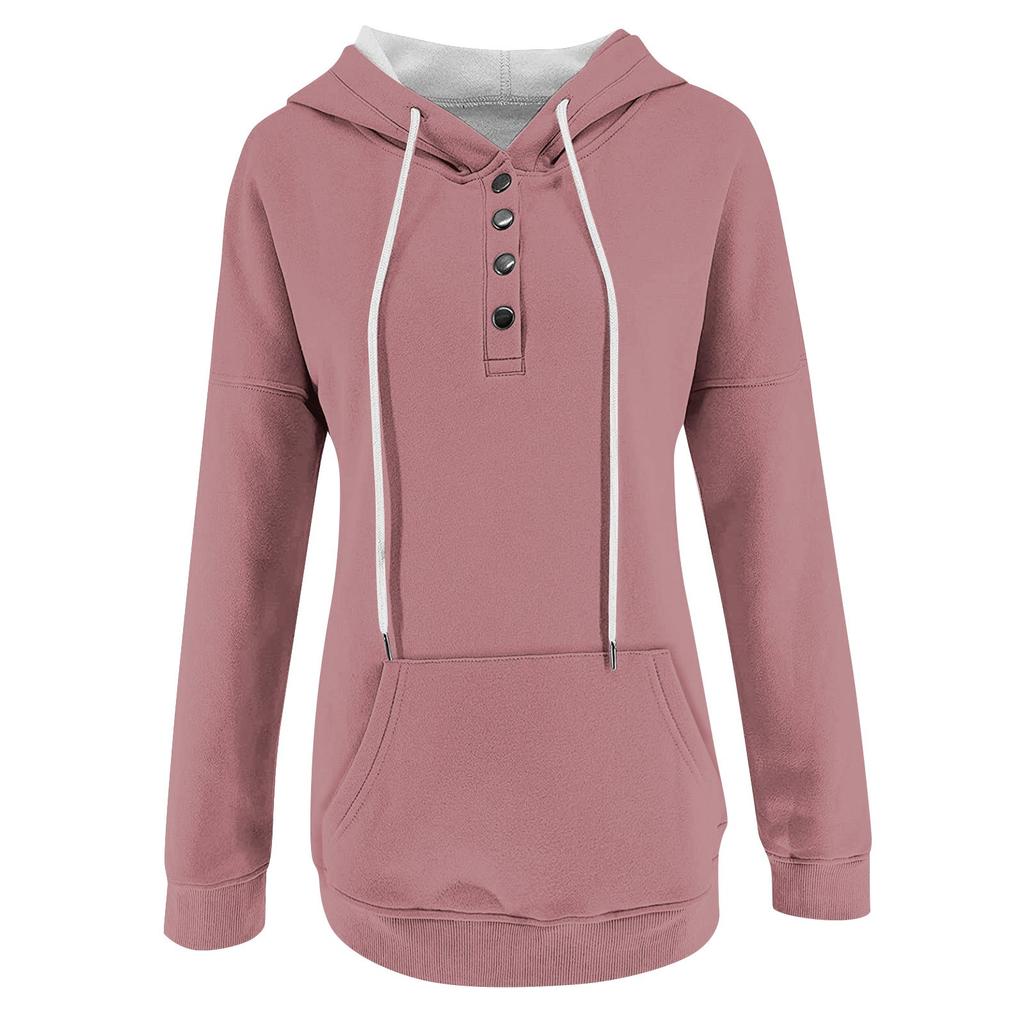 Женские повседневные модные однотонные пуловеры с длинными рукавами, толстовки с капюшоном