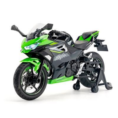 1/12 Kawasaki Ninja 400 Алюминиевая Модель Мотоцикла Литая Игрушечная Машинка Звук и Свет Внедорожный Мотоцикл Статический Орнамент Игрушки Машина