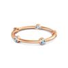 Blue Topaz Round Stackable Ring -Sterling Silver Rose Gold Vermeil