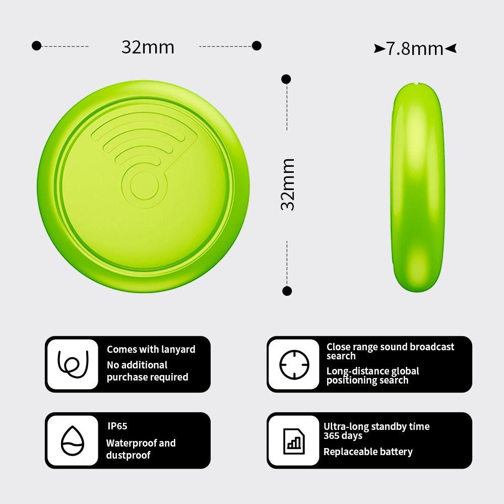 Round Smart Tag IP67 Item Locator Colorful Bluetooth Luggage Pet Tracker  for IOS Only