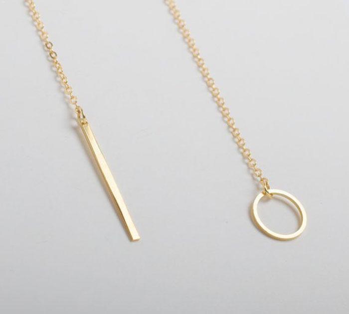 Hottest Fashion Casual Personality Infinity Cross Lariat Pendant Gold Color Necklace