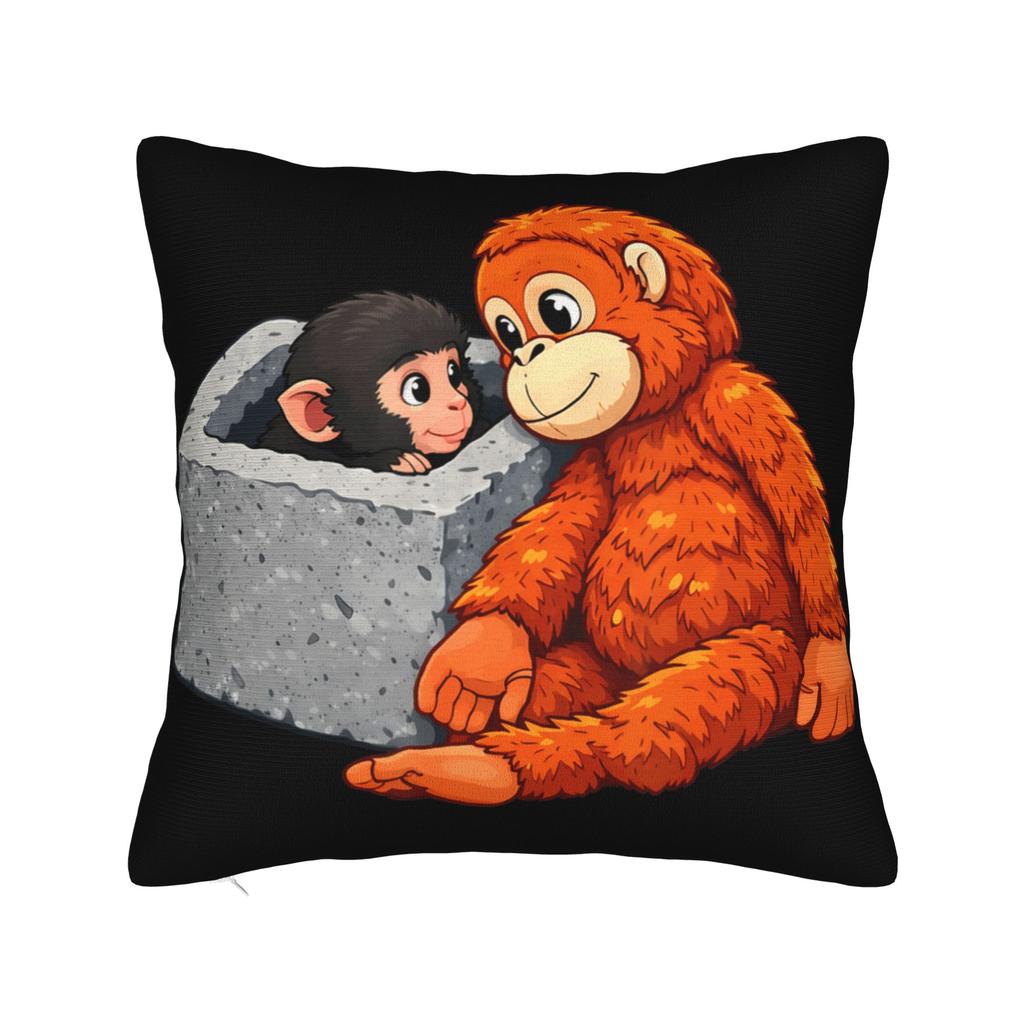 Cute Baby Monkey Named Punch Plush Hugging Pillow Case Print Pillow Cover For Wedding Party Home Decor Funny Pillowcases