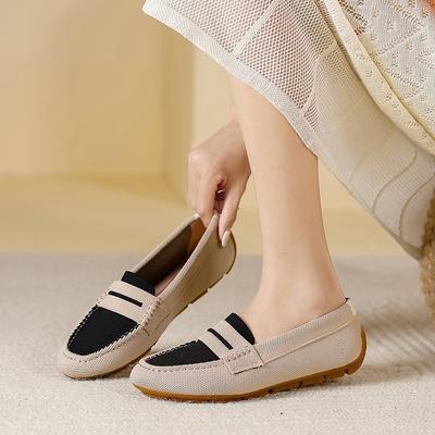 Летние плетеные мокасины на плоской подошве с круглым носком