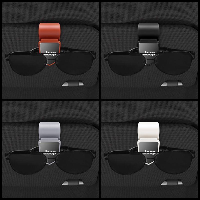 For Jeep Car Interior Sun Visor Glasses Holder Sunglasses Eyeglasses Clip For Jeep Renegade Compass Grand Cherokee Wrangler j