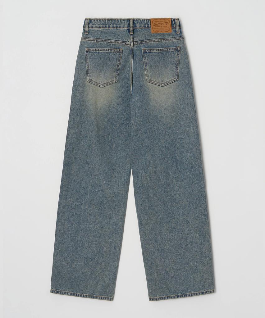 Джинсы Wide Leg с пуговицами, винтажная стирка