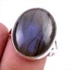 Natural Labradorite Gemstone 925 Solid Sterling Silver Jewelry Ring Size 8 O6l97
