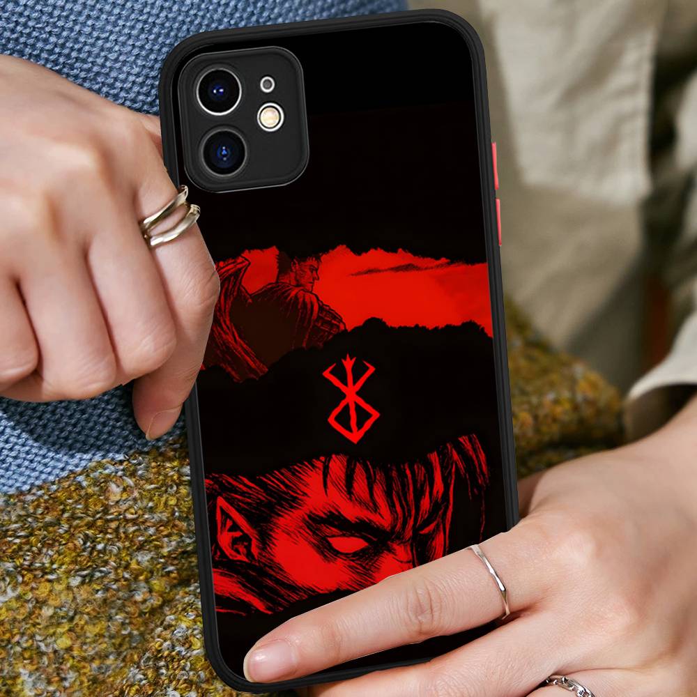 Comic Cool Berserk Matte Translucent Phone Case For Iphone 16 ProMax 15 14 13 12 11 X XS PRO Plus